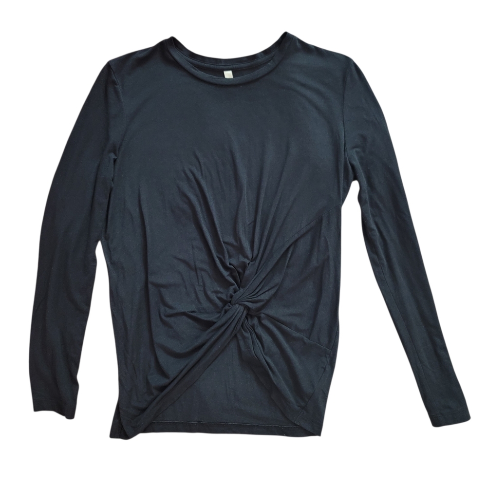 EUC Aritzia The Group Babaton Black Long Sleeve Twist Knot Top - XXS